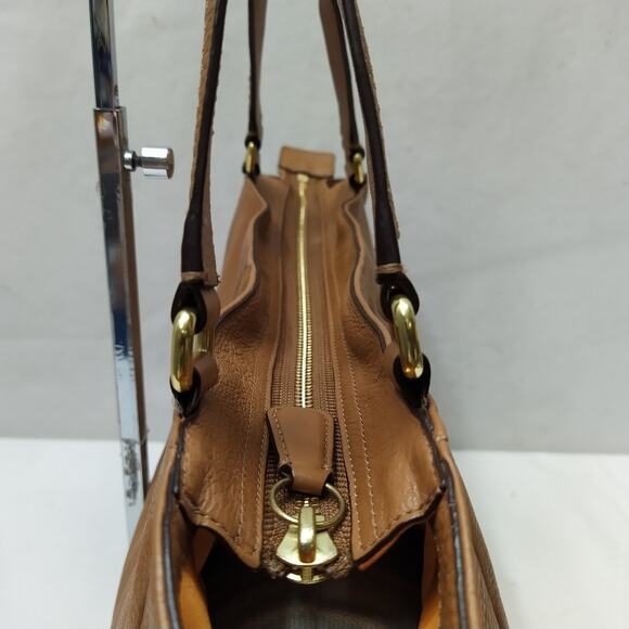 Coach Park Brown Leather Double Handles Zipper Closure Tote Bag - Picture 9 of 16